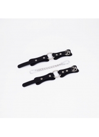 Черные кожаные наручники с кольцом - Crazy Handmade - купить с доставкой в Коврове