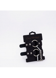 Черные кожаные оковы с кольцом - Crazy Handmade - купить с доставкой в Коврове