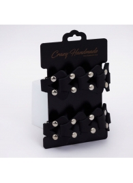 Черные кожаные наручники из звеньев - Crazy Handmade - купить с доставкой в Коврове