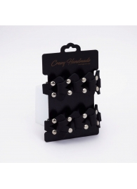 Черные кожаные оковы из звеньев - Crazy Handmade - купить с доставкой в Коврове