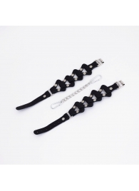 Черные кожаные оковы из звеньев - Crazy Handmade - купить с доставкой в Коврове