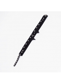 Черный однослойный кожаный ошейник с имитацией фигурного воротничка - Crazy Handmade - купить с доставкой в Коврове