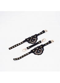 Черные оковы с золотистой фурнитурой - Crazy Handmade - купить с доставкой в Коврове