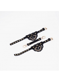 Черные оковы с золотистой фурнитурой - Crazy Handmade - купить с доставкой в Коврове