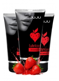 Набор из 3 съедобных лубрикантов JUJU со вкусом клубники - JuJu - купить с доставкой в Коврове