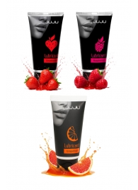 Набор из 3 съедобных лубрикантов JUJU (клубника, малина, грейпфрут) - JuJu - купить с доставкой в Коврове