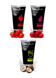 Набор из 3 съедобных лубрикантов JUJU (клубника, малина, кокос) - JuJu - купить с доставкой в Коврове