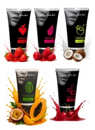 Набор из 5 съедобных лубрикантов JUJU (клубника, малина, тропические фрукты, вишня, кокос) - JuJu - купить с доставкой в Коврове
