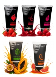 Набор из 5 съедобных лубрикантов JUJU (клубника, малина, тропические фрукты, вишня, грейпфрут) - JuJu - купить с доставкой в Коврове