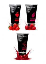 Набор из 3 съедобных лубрикантов JUJU (клубника, малина, вишня) - JuJu - купить с доставкой в Коврове