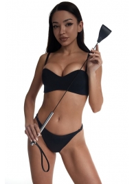 Стек с широким черным кожаным наконечником и металлической ручкой - 67 см. - Crazy Handmade - купить с доставкой в Коврове