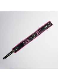 Черно-розовый ошейник с золотистой фурнитурой - Crazy Handmade - купить с доставкой в Коврове