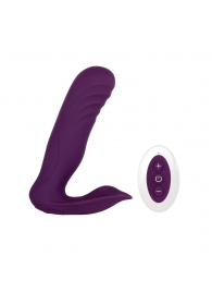 Фиолетовый ударный вибромассажер с клиторальным стимулятором - Gender X