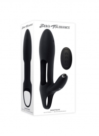 Черная насадка на пенис с вибрацией Nautilus - Zero Tolerance - в Коврове купить с доставкой