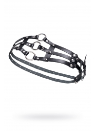 Черный кожаный пояс с кольцами - Pecado - купить с доставкой в Коврове