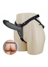 Черный полый мужской страпон London - 16,8 см. - Baile - купить с доставкой в Коврове