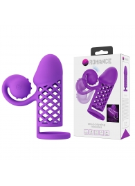 Фиолетовая вибронасадка с клиторальным отростком Harden - Baile - в Коврове купить с доставкой