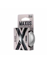 Черные утолщенные презервативы MAXUS Extra Strong с железным кейсом - 3 шт. - Maxus - купить с доставкой в Коврове