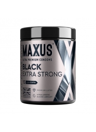 Черные утолщенные презервативы MAXUS Extra Strong с железным кейсом - 15 шт. - Maxus - купить с доставкой в Коврове