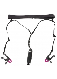 Женские вибростринги с зажимами для половых губ Spreader String with Vibrator - Orion - купить с доставкой в Коврове