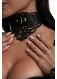 Фигурный чокер с узорами и золотистой фурнитурой - Crazy Handmade - купить с доставкой в Коврове