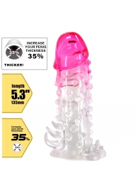 Прозрачно-розовая насадка на пенис Wilford - 13,5 см. - Baile - в Коврове купить с доставкой
