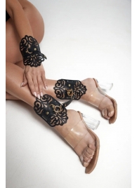 Черный фигурные оковы с золотистой фурнитурой - Crazy Handmade - купить с доставкой в Коврове