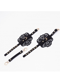 Черный фигурные оковы с золотистой фурнитурой - Crazy Handmade - купить с доставкой в Коврове