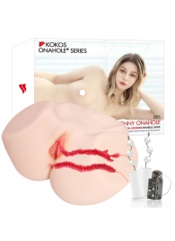 Мастурбатор-полуторс с двойным слоем материала и вибрацией Jenny Onahole Real Vagina - KOKOS - в Коврове купить с доставкой