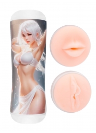Двусторонний мастурбатор в колбе аниме - вагина и ротик - Tokyo Style - в Коврове купить с доставкой