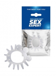 Эластичное эрекционное кольцо с шариками и лучами - Sex Expert - в Коврове купить с доставкой