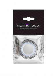 Эластичное эрекционное колечко с черными «ресничками» - Sextaz - в Коврове купить с доставкой