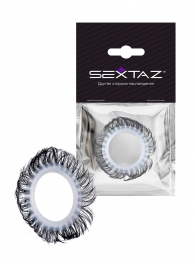 Эластичное эрекционное колечко с черными «ресничками» - Sextaz - в Коврове купить с доставкой