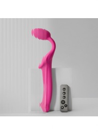 Ярко-розовый безремневой страпон Strap-on-me Vibrating Bendable Strap-On size XL - Strap-on-me - купить с доставкой в Коврове