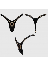 Черный пояс для фиксации насадок Strap-On-Me Leatherette Harness Fabulous - Strap-on-me - купить с доставкой в Коврове