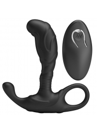 Черный изогнутый массажёр простаты с вибрацией и пультом ДУ - Baile - в Коврове купить с доставкой