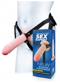 Мужской полый страпон на регулируемых ремешках - 22 см. - Sex Expert - купить с доставкой в Коврове