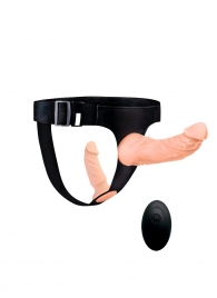 Женский страпон с 2 насадками, вибрацией и пультом ДУ - Erowoman-Eroman - купить с доставкой в Коврове