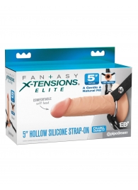 Телесный пустотелый фаллопротез 5’’ Hollow Silicone Strap-On - 14 см. - Pipedream - купить с доставкой в Коврове