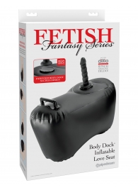 Черное надувное кресло с платформой для фиксации дилдо Body Dock Inflatable Love Seat - Pipedream - купить с доставкой в Коврове