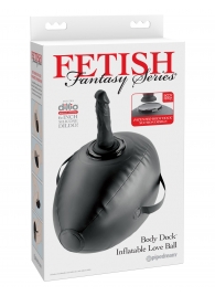 Черный надувной мяч с платформой для фиксации дилдо Body Dock Inflatable Love Ball - Pipedream - купить с доставкой в Коврове