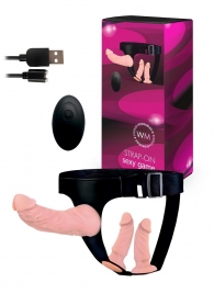 Женский страпон с 3 насадками и вибрацией - Erowoman-Eroman - купить с доставкой в Коврове