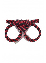 Черно-красные наручники-оковы ’’Узел-омега’’ из хлопковой веревки - Pecado - купить с доставкой в Коврове