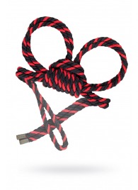 Черно-красные наручники-оковы ’’Узел-омега’’ из хлопковой веревки - Pecado - купить с доставкой в Коврове