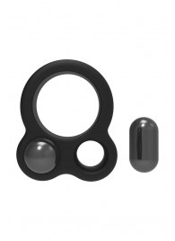 Черное эрекционное кольцо с утяжелителями Cockring Dual Weight - Dream Toys - в Коврове купить с доставкой