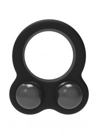 Черное эрекционное кольцо с утяжелителями Cockring Dual Weight - Dream Toys - в Коврове купить с доставкой