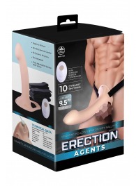 Телесный полый страпон с вибрацией Erection Agents - 24,1 см. - NMC - купить с доставкой в Коврове