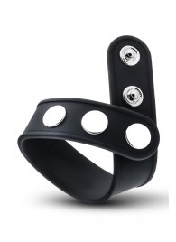 Черное эрекционное кольцо на кнопках - Blush Novelties - в Коврове купить с доставкой