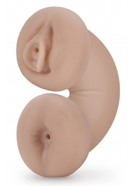 Телесный люминесцентный двусторонний мастурбатор Tasha - Blush Novelties - в Коврове купить с доставкой