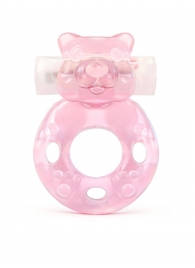 Розовое эрекционное виброкольцо в форме мишки - 1137 - в Коврове купить с доставкой